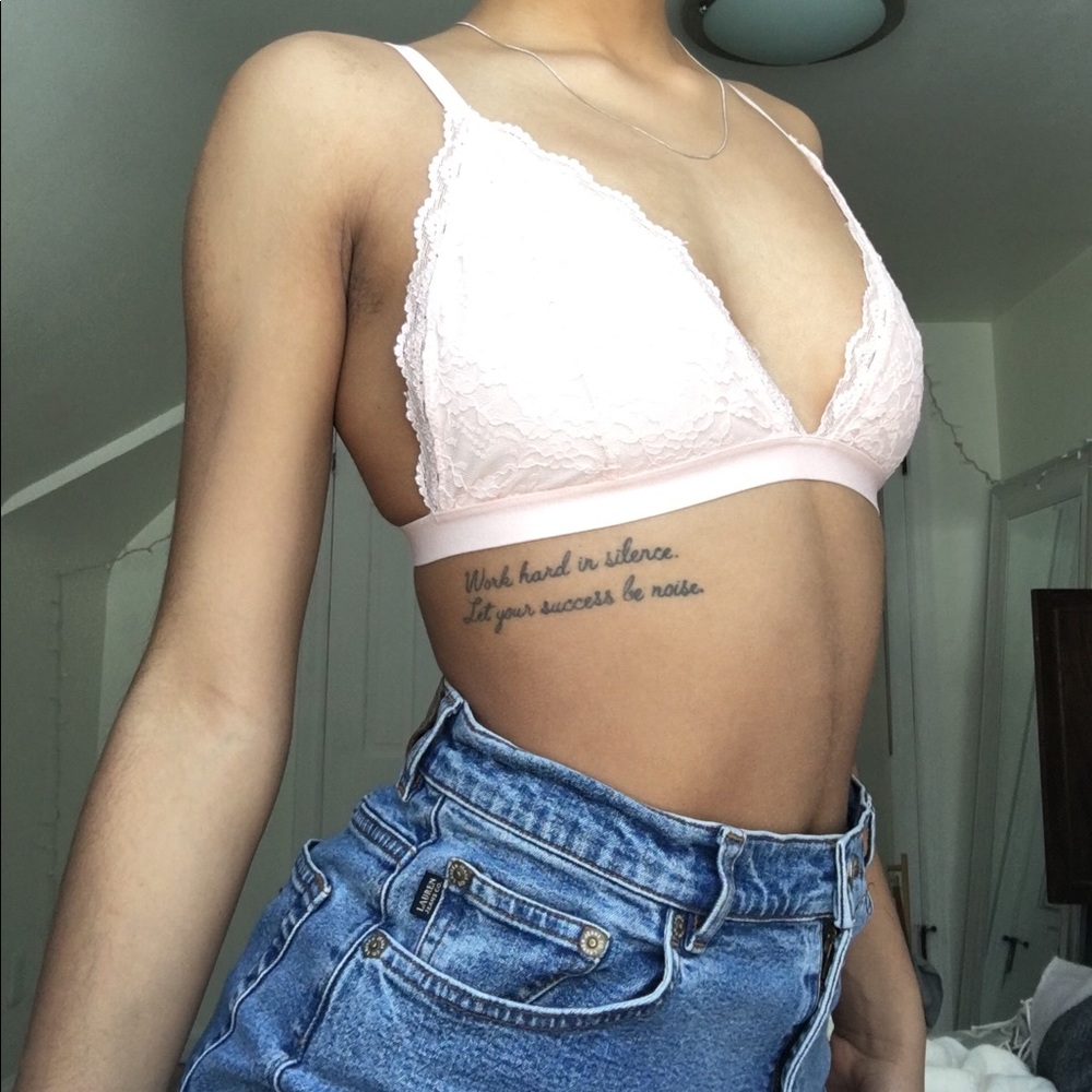 Pink Lacey Soft Triangle Bralette